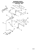 BURNER PARTS Diagram and Parts List for SB160PEEQ5  Whirlpool Wall Oven