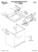 TOP AND CABINET PARTS Diagram and Parts List for 7MLSQ8000PW0  Whirlpool Washer