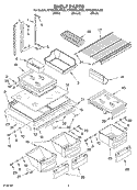 SHELF Diagram and Parts List for KTRS22ELBT00  KitchenAid Refrigerator