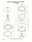 AGITATOR, BASKET AND TUB PARTS Diagram and Parts List for ETW4100SQ4  Estate Washer