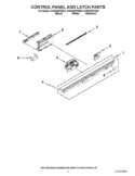 CONTROL PANEL AND LATCH PARTS Diagram and Parts List for KUDS30FXSS5  KitchenAid Dishwasher