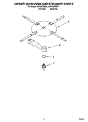 LOWER WASHARM AND STRAINER PARTS Diagram and Parts List for KUDU02VRSS1  KitchenAid Dishwasher