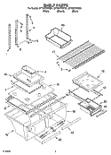 SHELF PARTS Diagram and Parts List for GT1SHTXMT01  Whirlpool Refrigerator