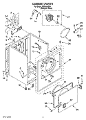 CABINET PARTS Diagram and Parts List for RED4340SQ1  Roper Dryer