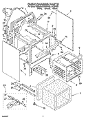 OVEN CHASSIS PARTS Diagram and Parts List for GLP84900  Whirlpool Range