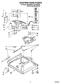 MACHINE BASE PARTS Diagram and Parts List for LSN2000PG1  Whirlpool Washer