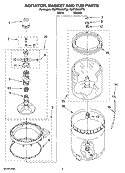 AGITATOR, BASKET AND TUB PARTS Diagram and Parts List for 7MNTM5000TT0  Whirlpool Washer