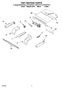 TOP VENTING PARTS, OPTIONAL PARTS Diagram and Parts List for RBD305PDS14  Whirlpool Wall Oven