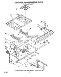 COOKTOP AND MANIFOLD, LIT/OPTIONAL Diagram and Parts List for SF0100ERW7  Whirlpool Range