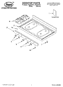 COOKTOP PARTS Diagram and Parts List for FGP300KN1  Roper Range