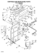 CONTROLS AND REAR PANEL PARTS Diagram and Parts List for GSW9800PW0  Whirlpool Washer