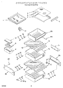 REFRIGERATOR SHELF Diagram and Parts List for KSSC36MFS05  KitchenAid Refrigerator