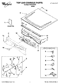 TOP AND CONSOLE PARTS Diagram and Parts List for WGD8500SR1  Whirlpool Dryer