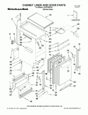 CABINET LINER AND DOOR PARTS Diagram and Parts List for KUIC18NNTS4  KitchenAid Ice Maker