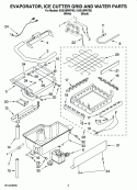 EVAPORATOR, ICE CUTTER GRID AND WATER PARTS Diagram and Parts List for KUIS18PNTB2  KitchenAid Ice Maker