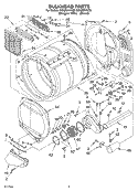 BULKHEAD Diagram and Parts List for GGQ8811KQ0  Whirlpool Dryer