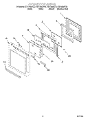 OVEN DOOR Diagram and Parts List for KEHC309JBT0  KitchenAid Microwave Oven Combo