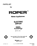 SECTION Diagram and Parts List for EL3030WW1  Roper Dryer