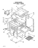 OVEN Diagram and Parts List for SF3000EYN1  Whirlpool Range