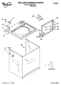 TOP AND CABINET PARTS Diagram and Parts List for LSQ9550PW2  Whirlpool Washer