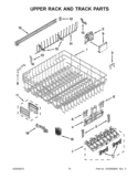 UPPER RACK AND TRACK PARTS Diagram and Parts List for KUDS30FXPA9  KitchenAid Dishwasher