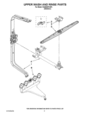 UPPER WASH AND RINSE PARTS Diagram and Parts List for KUDE40FXSP4  KitchenAid Dishwasher