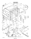 TUB , LIT/OPTIONAL Diagram and Parts List for DU7400XS4  Whirlpool Dishwasher