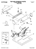 TOP AND CONSOLE PARTS Diagram and Parts List for CEDX463MQ1  Crosley Dryer