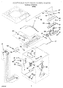 CONTROLS AND REAR PANEL Diagram and Parts List for LCR7244HQ1  Whirlpool Washer