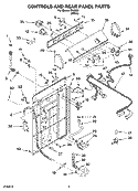 CONTROLS AND REAR PANEL PARTS Diagram and Parts List for IP43004  Inglis Washer