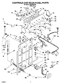 CONTROLS AND REAR PANEL PARTS Diagram and Parts List for LSQ9560PW0  Whirlpool Washer