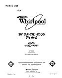 SECTION Diagram and Parts List for RH2330XLW1  Whirlpool Range Hood