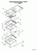REFRIGERATOR SHELF PARTS Diagram and Parts List for 5ED5FHKXVT00  Whirlpool Refrigerator
