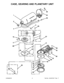 CASE, GEARING AND PLANETARY UNIT Diagram and Parts List for KSM95ER0  KitchenAid Mixer