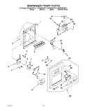 DISPENSER FRONT Diagram and Parts List for GS2SHGXKT01  Whirlpool Refrigerator
