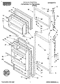DOOR Diagram and Parts List for RT14EKRBW00  Roper Refrigerator