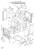CHASSIS Diagram and Parts List for GR396LXGB0  Whirlpool Range