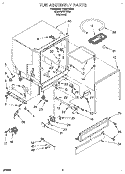 TUB ASSEMBLY Diagram and Parts List for DU8016XB0  Whirlpool Dishwasher