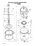 AGITATOR, BASKET AND TUB Diagram and Parts List for 4XLA64W72BN0  Whirlpool Washer