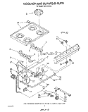 COOKTOP AND MANIFOLD, LIT/OPTIONAL Diagram and Parts List for FGP315VW0  Roper Range