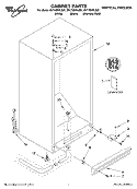 CABINET PARTS Diagram and Parts List for EV170NYLB01  Whirlpool Freezer