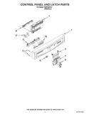 CONTROL PANEL AND LATCH PARTS Diagram and Parts List for IUD8100YS1  Whirlpool Dishwasher