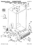 CABINET PARTS Diagram and Parts List for KSRD22FKBL14  KitchenAid Refrigerator