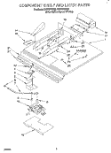 COMPONENT SHELF AND LATCH Diagram and Parts List for RB770PXYB0  Whirlpool Wall Oven