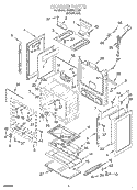 CHASSIS Diagram and Parts List for GS395LEHS5  Whirlpool Range