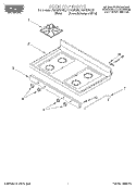 COOKTOP Diagram and Parts List for FGP335GW0  Roper Range