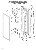 REFRIGERATOR DOOR PARTS Diagram and Parts List for KSFS25FKBL02  KitchenAid Refrigerator