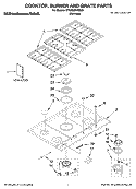 COOKTOP, BURNER AND GRATE PARTS Diagram and Parts List for KFGS306VSS00  KitchenAid Cooktop
