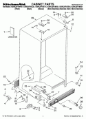 CABINET PARTS Diagram and Parts List for KSRK25FVMS01  KitchenAid Refrigerator
