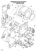 DRYER BULKHEAD Diagram and Parts List for LTE5243DQ3  Whirlpool Washer Dryer Combo